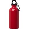 Bouteille d'eau Oregon de 400 ml simple paroi en acier recyclé certifié RCS avec mousqueton