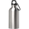 Bouteille d'eau Oregon de 400 ml simple paroi en acier recyclé certifié RCS avec mousqueton