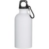 Bouteille d’eau Oregon de 400 ml à simple paroi avec finition MATE, en acier inoxydable recyclé certifié RCS avec mousqueton