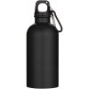 Bouteille d’eau Oregon de 400 ml à simple paroi avec finition MATE, en acier inoxydable recyclé certifié RCS avec mousqueton