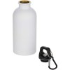 Bouteille d’eau Oregon de 400 ml à simple paroi avec finition MATE, en acier inoxydable recyclé certifié RCS avec mousqueton
