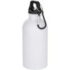 Bouteille d’eau Oregon de 400 ml en acier inoxydable recyclé à simple paroi certifié RCS avec mousqueton (impression par sublimation)