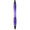 Stylo bille Nash en plastique recyclé avec garnitures noires (encre noire)