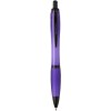 Stylo bille Nash en plastique recyclé avec garnitures noires (encre noire)