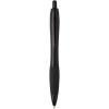 Stylo bille Nash en plastique recyclé avec garnitures noires (encre noire)