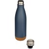 Bouteille d’eau Cove de 500 ml en acier inoxydable isolée sous vide et à double paroi avec détails en liège