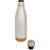 Bouteille d’eau Cove de 500 ml en acier inoxydable isolée sous vide et à double paroi avec détails en liège