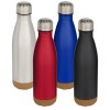 Bouteille d’eau Cove de 500 ml en acier inoxydable isolée sous vide et à double paroi avec détails en liège