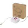 Câble rétractable 5 en 1 Gloas en matériaux recyclés pour synchronisation de données et charge rapide de 100 W avec kit d’outils pour smartphone