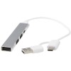 Hub USB-A et Type-C Alkaid à 4 ports en aluminium recyclé avec double entrée