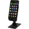 Support de téléphone Alhena pliable en plastique recyclé avec support de bureau en métal