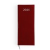 AGENDA DE CAISSE 2026 - DOS CARRE COUSU COLLE EMBOITE - 137 x 335 mm - COUVERTURE BORDEAUX - TRANSFERT A CHAUD - 2 PAGES (1 FEUILLE) QUADRI EN DEBUT D'AGENDA