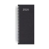 AGENDA DE CAISSE 2026 - DOS CARRE COUSU COLLE EMBOITE - 137 x 335 mm - COUVERTURE NOIRE - TRANSFERT A CHAUD - 4 PAGES (2 FEUILLES) QUADRI EN DEBUT D'AGENDA
