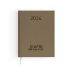 AGENDA EMBOITE NATUREL 2026 - MINI 90 x 165 mm - COUVERTURE BLEUE NUIT - TRANSFERT A CHAUD - 2 PAGES (1 FEUILLE) QUADRI EN DEBUT D'AGENDA