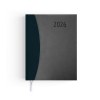 AGENDA EMBOITE PRESTIGE 2026 - MINI 90 x 165 mm - COUVERTURE ANTHRACITE - THERMOVIRANT - 2 PAGES (1 FEUILLE) QUADRI EN DEBUT D'AGENDA