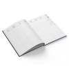 AGENDA EMBOITE TOILE 2026 - MINI 90 x 165 mm - COUVERTURE AUBERGINE - TRANSFERT A CHAUD - 4 PAGES (2 FEUILLES) QUADRI EN DEBUT D'AGENDA