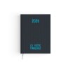 AGENDA EMBOITE TOILE 2026 - MINI 90 x 165 mm - COUVERTURE ARDOISE - TRANSFERT A CHAUD - 4 PAGES (2 FEUILLES) QUADRI EN DEBUT D'AGENDA