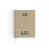 AGENDA EMBOITE TOILE 2026 - MINI 90 x 165 mm - COUVERTURE BEIGE - TRANSFERT A CHAUD - 2 PAGES (1 FEUILLE) QUADRI EN DEBUT D'AGENDA