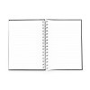 CARNETS SPIRALE COUVERTURE RIGIDE - MIDI 155 x 215 mm - COUVERTURE QUADRI RECTO VERSO 1 2 3 ET 4 - PELLICULAGE BRILLANT RECTO SEUL 1 ET 4 - BLOC DE 96 FEUILLES LIGNEES PERFOREES 80g OFFSET - IMPRESSION NOIRE RECTO VERSO - SPIRALE BLANCHE A GAUCHE