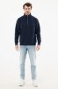 Sweater IQONIQ à col montant zippé en coton recyclé Elgon