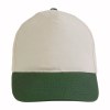Casquette en coton naturel, 5 panneaux, visière colorée, fermeture velcro