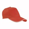 Casquette en coton, 5 panneaux, bordure colorée, fermeture en métal