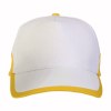 Casquette en coton, 5 panneaux , base blanche et bordures colorées, fermeture velcro