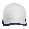 Casquette en coton, 5 panneaux , base blanche et bordures colorées, fermeture velcro