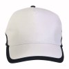 Casquette en coton, 5 panneaux , base blanche et bordures colorées, fermeture velcro