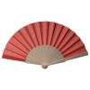 Éventail en tissu polycoton (coton + polyester) avec manche en bois, longueur 23 cm