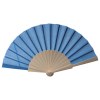 Éventail en tissu polycoton (coton + polyester) avec manche en bois, longueur 23 cm
