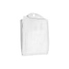 Shopper pliable avec soufflet en TNT 80g/m2 cousu, anses courtes