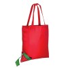 Shopper pliable en forme de fraise en polyester 190T, avec feuille personnalisable