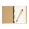 Cahier   anneaux en papier recyclable avec stylo en carton