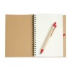 Cahier   anneaux en papier recyclable avec stylo en carton