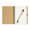 Cahier   anneaux en papier recyclable avec stylo en carton