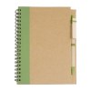 Cahier   anneaux en papier recyclable avec stylo en carton