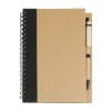 Cahier   anneaux en papier recyclable avec stylo en carton