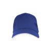 Casquette en coton, 5 panneaux avec broderie tricolore sur la fermeture, fermeture velcro