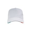 Casquette en coton, 5 panneaux avec broderie tricolore sur la fermeture, fermeture velcro