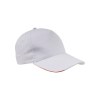 Casquette en coton, 5 panneaux avec broderie tricolore sur la fermeture, fermeture velcro