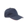 Casquette en coton, 5 panneaux avec broderie tricolore sur la fermeture, fermeture velcro
