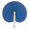 Éventail en papier coloré avec manche en plastique blanc, longueur 26 cm