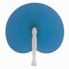 Éventail en papier coloré avec manche en plastique blanc, longueur 26 cm