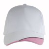 Casquette en coton, 5 panneaux avec partie colorée sur la visière et bande réfléchissante,