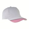Casquette en coton, 5 panneaux avec partie colorée sur la visière et bande réfléchissante,