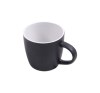 Tasse en céramique avec extérieur de couleur noire opaque et intérieur coloré brillant (0,