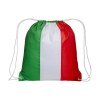 Sac à dos tricolore en polyester 210T avec fermeture réglable à cordon et angles renforcés