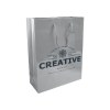 Shopper avec soufflet en papier laminé 157 g/m2 avec renforcement au fond, anses en corde