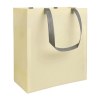Shopper avec soufflet en TNT laminé 100g/m2 thermosoudé, anses longues